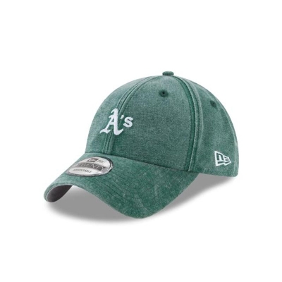 Green Oakland Athletics Hat - New Era MLB Rugged Mini 9TWENTY Adjustable Caps USA5178243